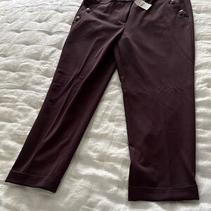 LOFT women’s burgundy ankle pants with buttons